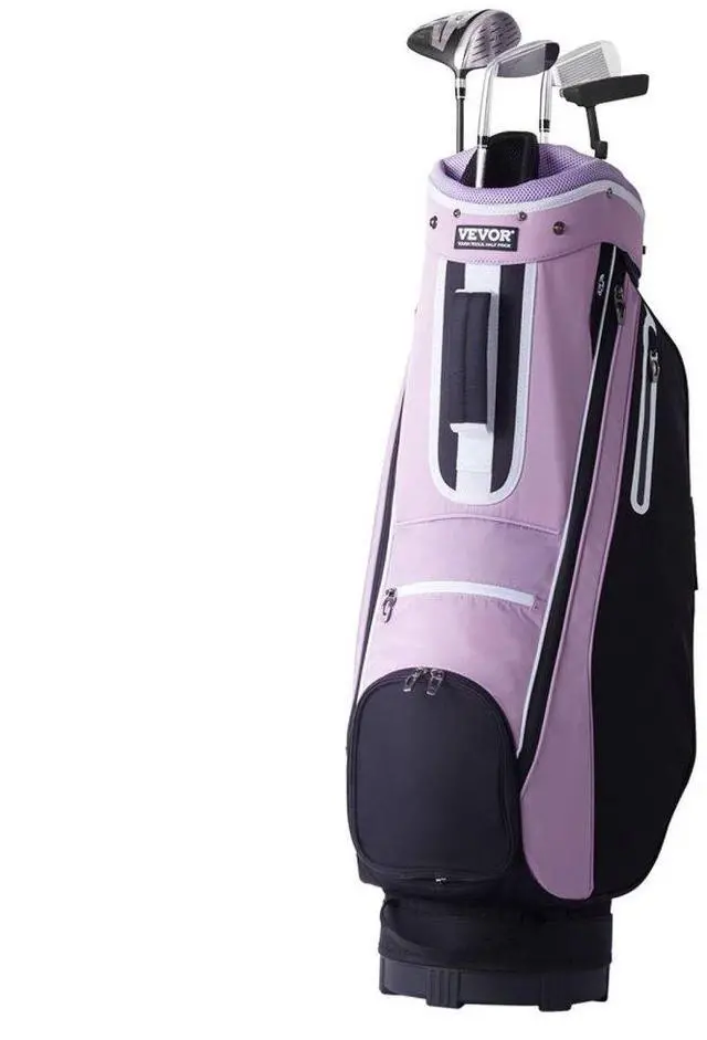 Alt view image 2 of 9 - VEVOR Golf Cart Bag with 14 Way Organizer Divider Top, 36 Multiple Pockets Premium Cart Bag, Durable Golf Bags with Handles & Dust Cover & Detachable Strap for Men & Women, Black Purple