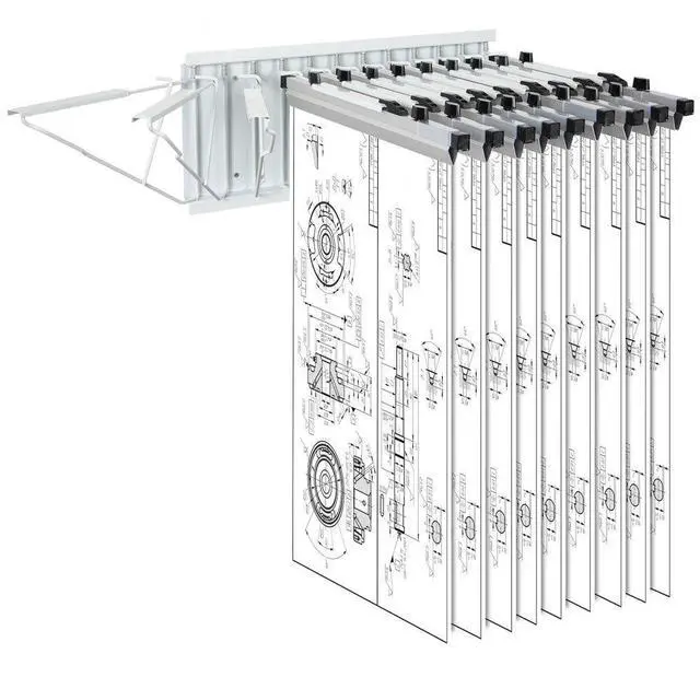 Main image of VEVOR Wall Mount Blueprint Storage Rack  Holds up to 1200 Blueprints, Hanging Blueprint Holder with 12 Pivot Brackets, for 24", 30", 36", or 42" Clamps(Rack Only Without Clamps)- Heavy Duty(240lbs)