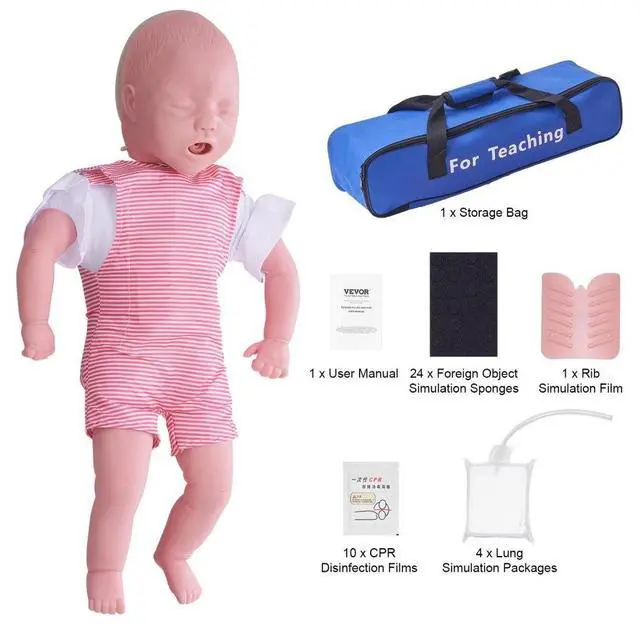 Main image of VEVOR Infant CPR Training Manikin, Heimlich Maneuver and Cardiopulmonary Resuscitation (CPR) Practice, Professional Infant Airway Obstruction Training Manikin, Baby Infarction Model for Education