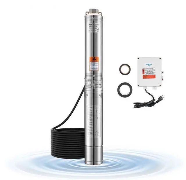 Alt view image 2 of 9 - VEVOR 1HP Deep Well Submersible Pump Stainless Steel Water Pump 31.7 GPM 207 ft