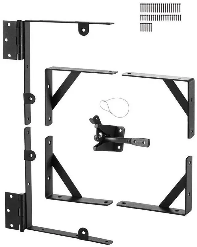 Main image of VEVOR Gate Corner Brace Bracket, Anti Sag Gate Frame Hardware Kit, Gate Frame Brace Bracket with Latch Lock Rope, Latch Lock, for Shed Doors, Corral Gates, Driveway Gates, Wood Windows, Iron, Black