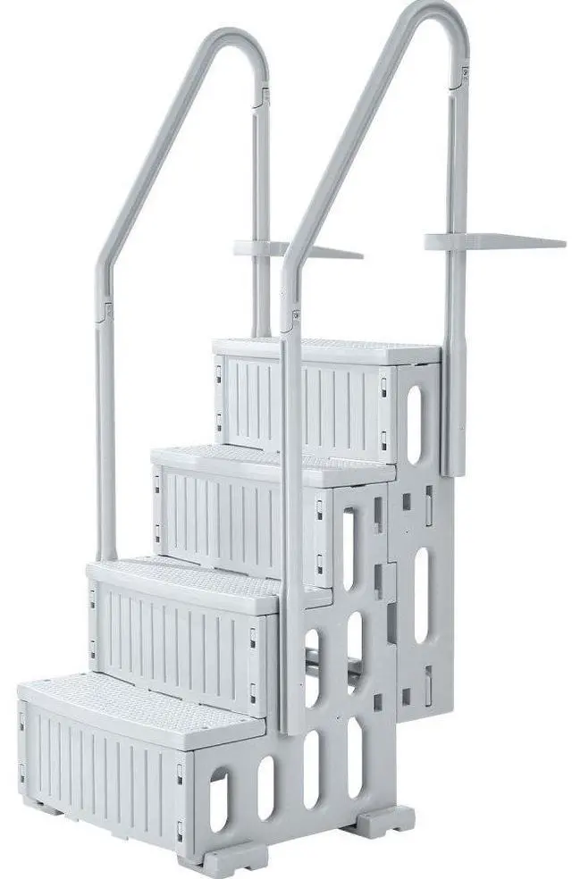 Main image of VEVOR Swimming Pool Ladder, 4-Step Double Handrails Stairs with Non-slip Heavy Duty Steps, Reliable 400 lbs Max Load Capacity, for 48-54 In Inground & Above-ground Pools of Any Decking Surface, Grey