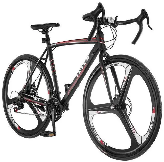 Alt view image 2 of 2 - VEVOR Road Bike Racing Bicycle 700C Shimano 21 Speeds Carbon Steel Frame Disc Brake