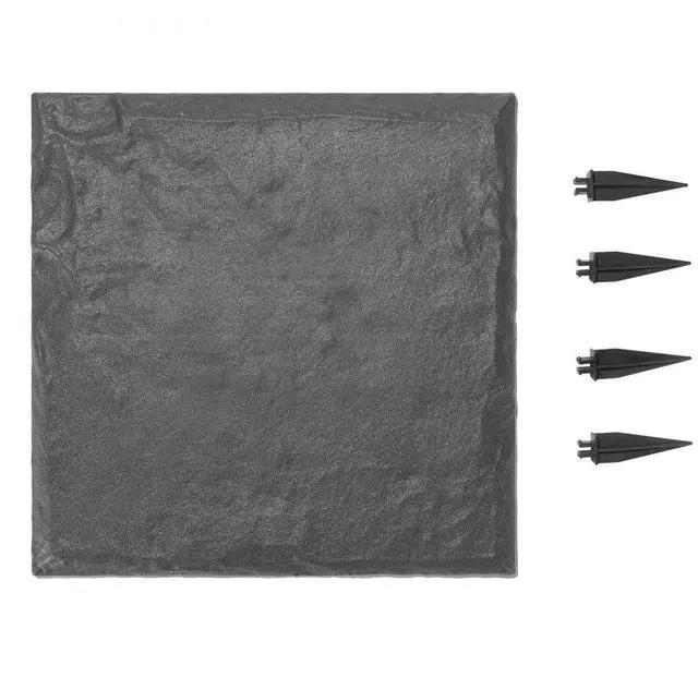 Main image of VEVOR Garden Stepping Stones, 16Pcs 15.5 x 15.5 in, Decorative Stepping Stones with Stakes, Weather-Resistant Plastic Pathway Pavers, Smooth Surface, Outdoor Walkway for Lawn Patio Landscape, Grey