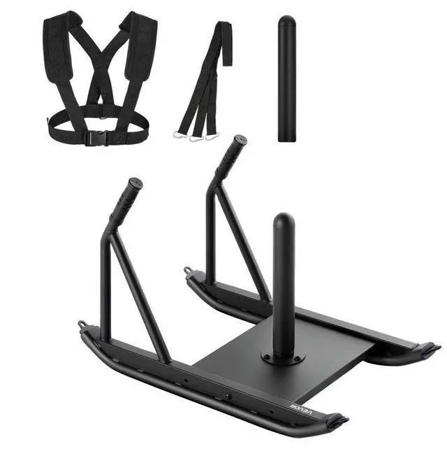Main image of VEVOR Weight Sled, Steel Power Sled, Fitness Strength Training Sleds for Athletic Exercise Speed Improvement, Workout Fitness Equipment with Handle, Compatible with 1/2 in Weight Plates, Black