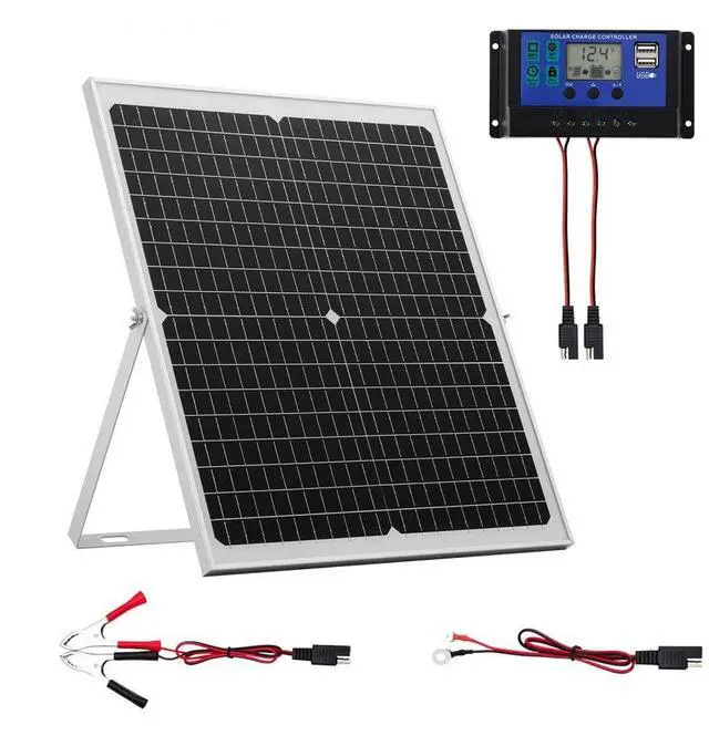 Main image of VEVOR 30W 12V Solar Panel Battery Charger, Solar Battery Trickle Charger Maintainer with Intelligent MPPT Controller & Adjustable Mount Bracket, IP67 Waterproof for Car Boat RV Motorcycle Trailer