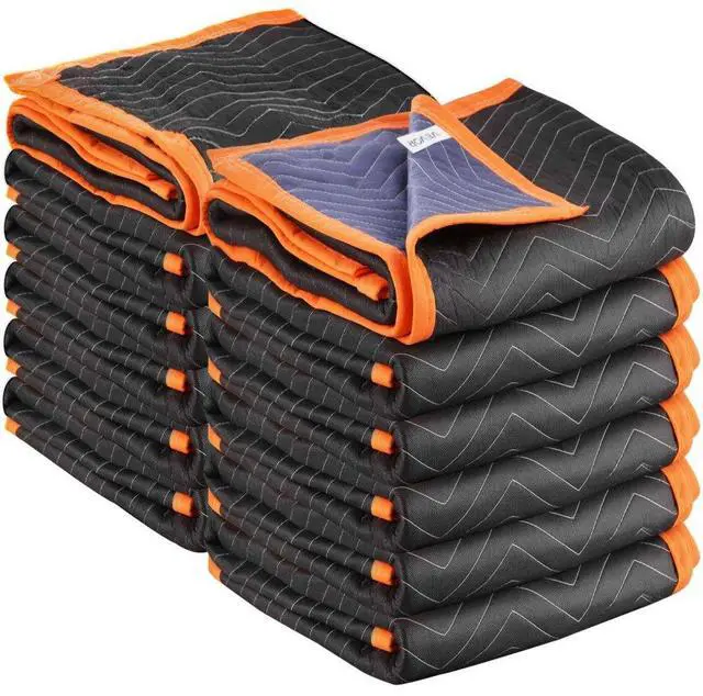 Main image of VEVOR Moving Blankets 12 Pcs, 72 x 40 in (32 lbs/dz) Large Packing Blankets with Cotton Filling, Heavy Duty Nonwoven Fabric Padded Moving Blanket for Shipping, Wrapping, Protecting Furniture