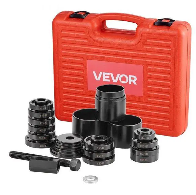 Main image of VEVOR Wheel Bearing Press Kit, 23 PCS FWD Bearing Puller Tools, for Front Wheel Drive Bearing Removal and Installation, Wheel Bearing Tool with Sliding Screw, Bushings, Sleeve Plates, Storage Case