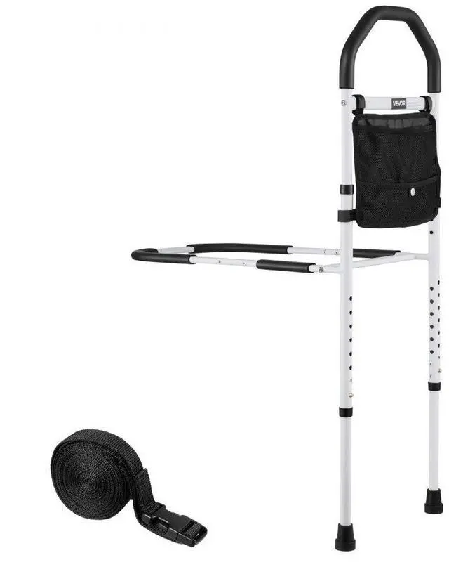 Main image of VEVOR Bed Rail for Elderly, Bedside Assist Rails with Supporting Leg and PU Handrail, Adjustable Height Carbon Steel Pipe Bedside Cane, Bed Bars for Seniors & Patients, Fits King, Queen, Full, Twin