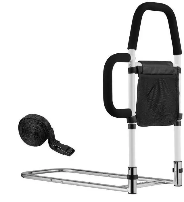 Main image of VEVOR Bed Rail for Elderly, Bedside Assist Rails with Side Handle and PU Handrail, Adjustable Height Carbon Steel Pipe Bedside Cane, Bed Bars for Seniors & Patients, Fits King, Queen, Full, Twin