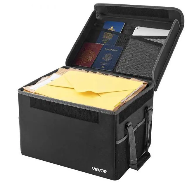 Main image of VEVOR Fireproof Document Box, 1832  Heat Insulated Fireproof & Waterproof Box, Space-Saving and Foldable Design, Portable Home Office Travel File Organizer, for Passports, Important Documents, Files