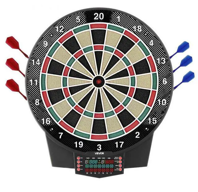 Main image of VEVOR Electronic Dart Board, 15.5" Target Dartboard with 43 Games & 320+ Variations for Up to 8 Players, 6 Dart Shafts with Flights & 50 Soft Tips, Color LCD Scoring Screen for Home Party Game Room