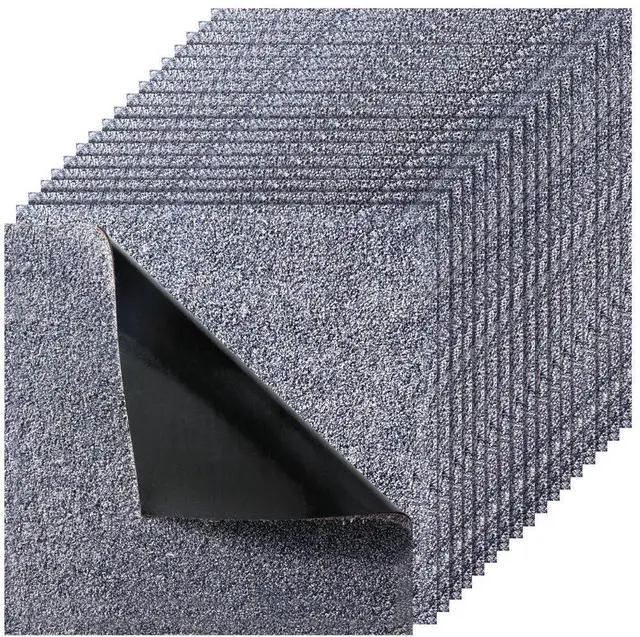 Main image of VEVOR Carpet Tiles 18x18 inch, 10 Pack Peel and Stick Carpet Square Rug, Self Adhesive Commercial Floor Soft Padded for Seamless Cover 22.5sq.ft, Easy DIY Replacement for Living Room Office, Gray