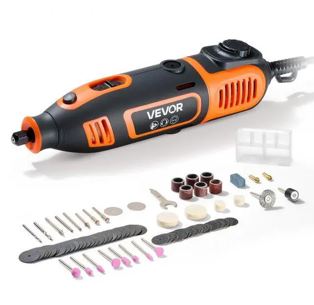 Main image of VEVOR 84-Piece Rotary Tool Kit, 200W Mini Power Rotary Tool Corded , 6-Level Speed 8000-40000 RPM Multi-Purpose DIY Tools for Engraving, Sanding, Polishing, Carving, Grinding, Cutting, DIY Crafts