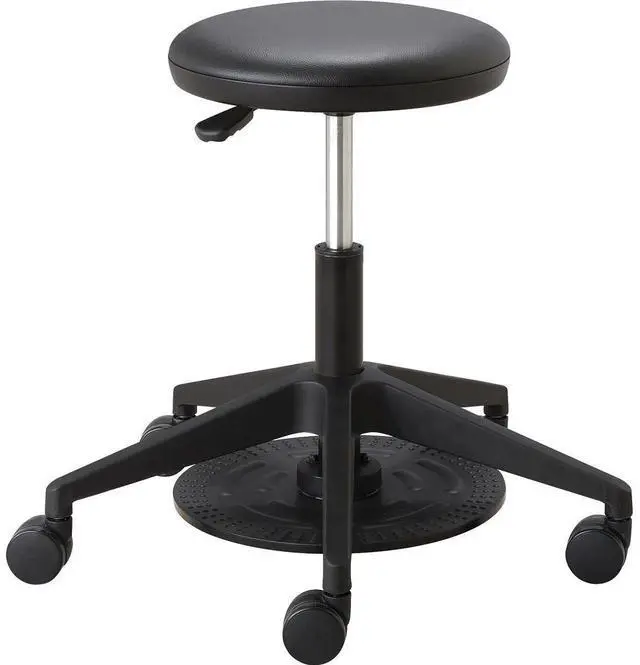 Alt view image 3 of 3 - Safco Lab Stool with Foot Pedal - Vinyl Seat - Black, Chrome - 1 Each