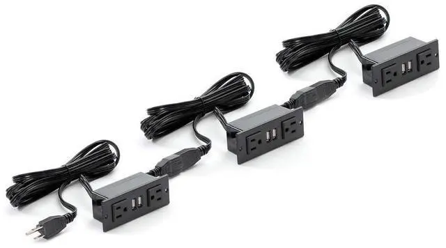 Alt view image 2 of 5 - Power Module With 2 Power And 2 Usb Outlets, 1 Daisy Chain Black