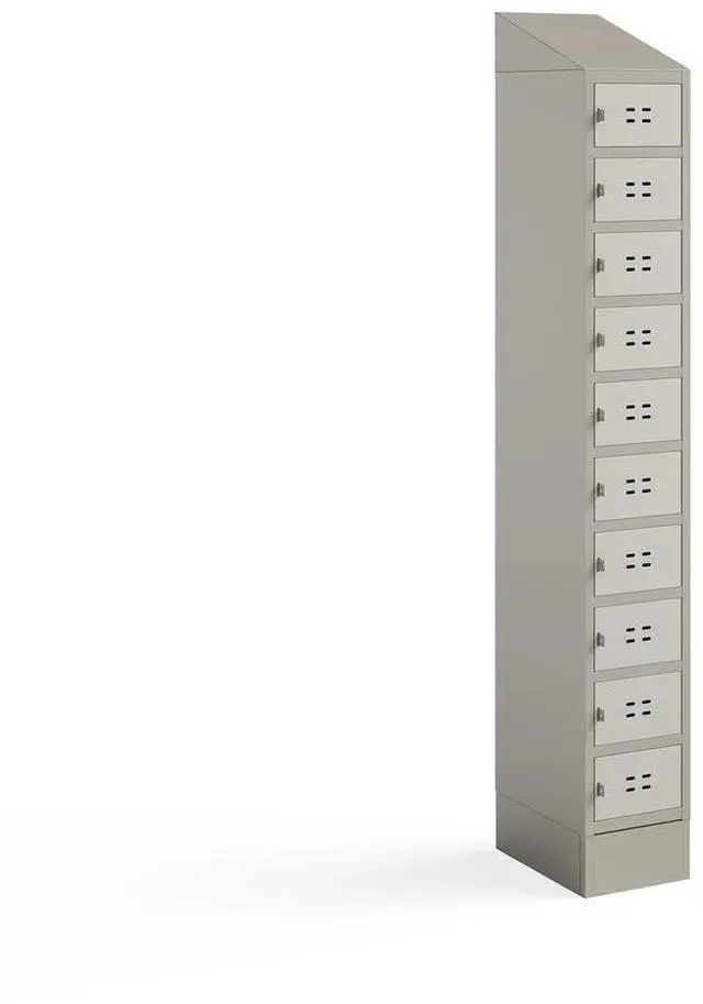 Alt view image 2 of 3 - Single Continuous Metal Locker Base Addition 11.7"W x 16"D x 5.75"H - Tan