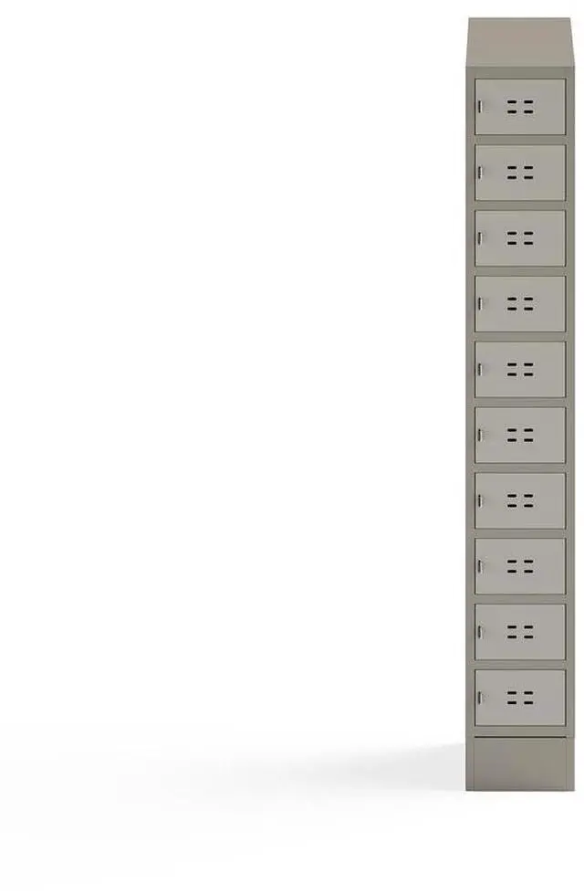 Alt view image 3 of 3 - Single Continuous Metal Locker Base Addition 11.7"W x 16"D x 5.75"H - Tan