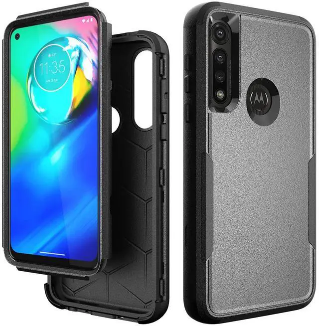 Main image of 3in1 Hybrid Heavy Duty Defender Rugged Armor Military Grade Case MOTOROLA G POWER 2020 In Black
