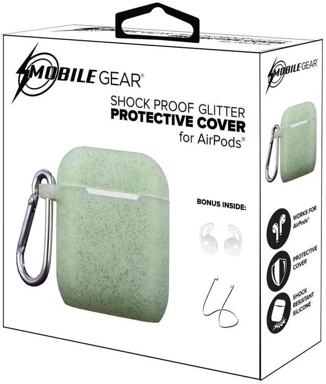 Main image of Mobile Gear Sparkling Silicone Airpods Cover Case Mint Green