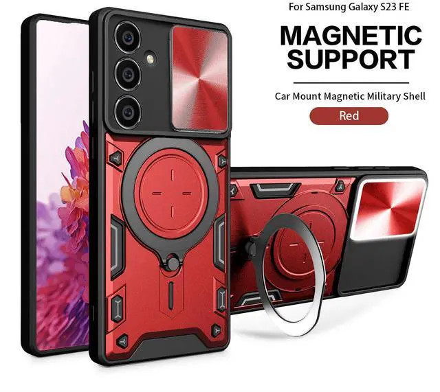 Main image of TPU PC Shockproof Magnetic Phone Case for Samsung Galaxy S23 FE in Red