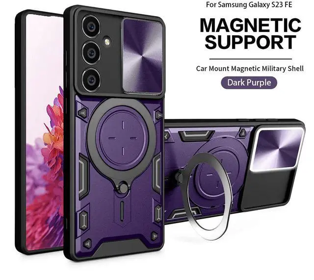Main image of TPU PC Shockproof Magnetic Phone Case for Samsung Galaxy S23 FE in Purple
