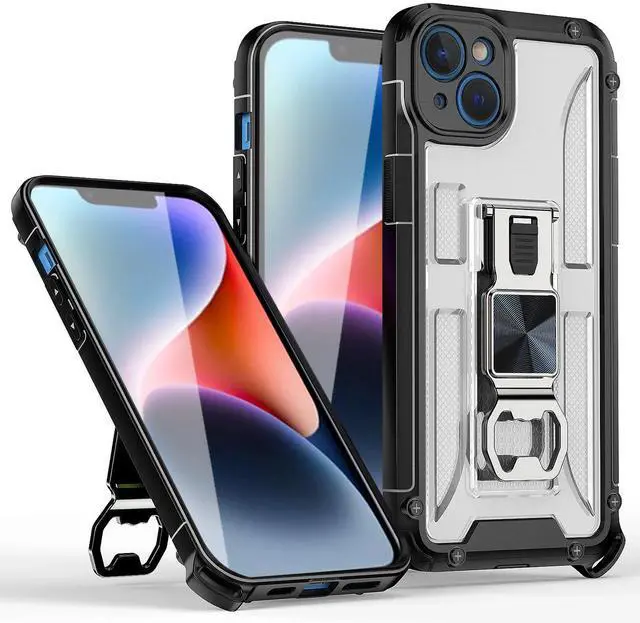 Alt view image 2 of 2 - Kickstand Ring Holder/Bottle Opener with Magnetic Car Mount for IPHONE 14 PLUS In Clear