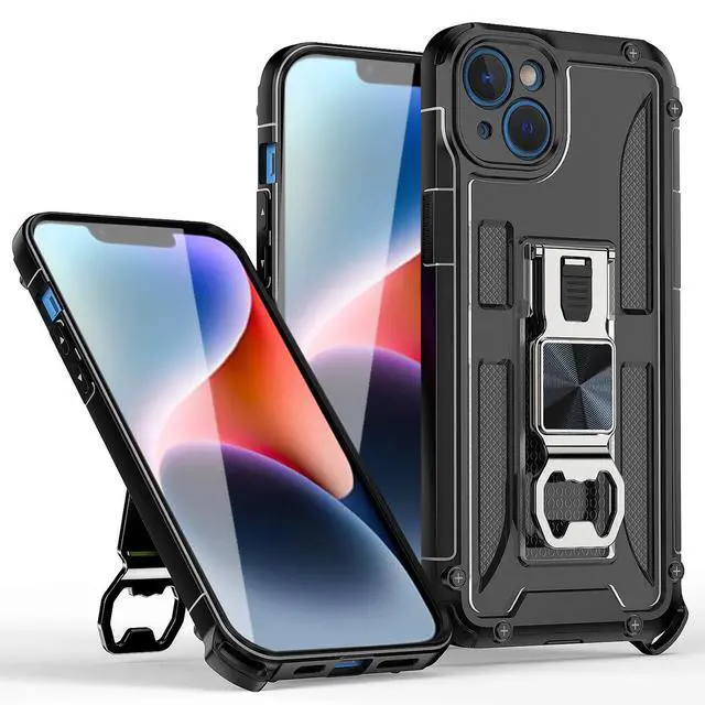 Alt view image 2 of 2 - Kickstand Ring Holder/Bottle Opener with Magnetic Car Mount for IPHONE 14 PLUS In Black