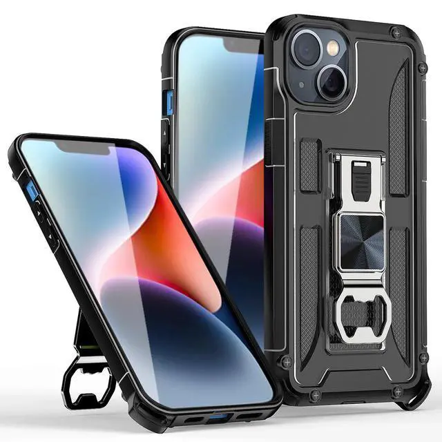 Alt view image 2 of 2 - Kickstand Ring Holder/Bottle Opener with Magnetic Car Mount for IPHONE 14 In Black