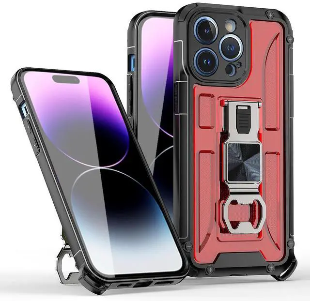 Main image of Kickstand Ring Holder/Bottle Opener with Magnetic Car Mount for IPHONE 14 PRO MAX In Red