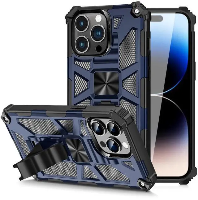 Main image of Built-in Kickstand TPU Case with Magnetic Mount for APPLE IPHONE 14 PRO MAX in Blue