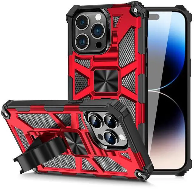 Main image of Built-in Kickstand TPU Case with Magnetic Mount for APPLE IPHONE 14 PRO MAX in Red