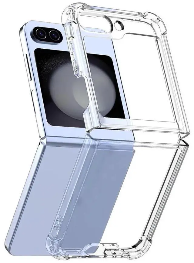Main image of High Quality 2X Clean PC and TPU Bumper Case In Clear For Samsung Z Flip 5