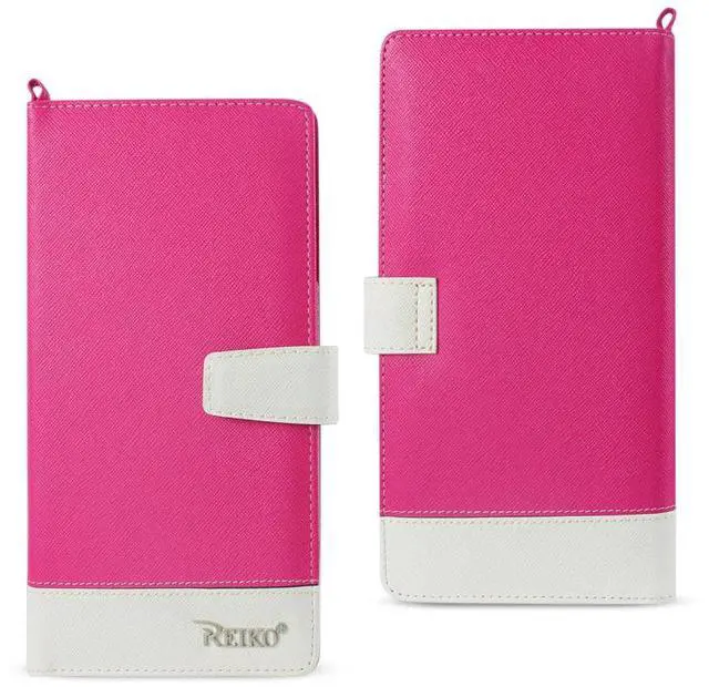 Main image of REIKO IPHONE 6/ 6S TWO TONE SUPER WALLET CASE WITH MULTIPLE CARD SLOTS IN WHITE HOT PINK