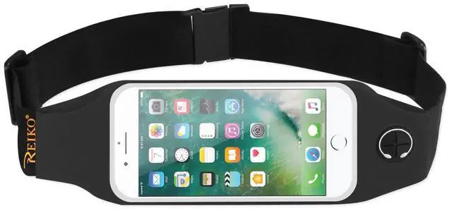 Alt view image 7 of 7 - REIKO RUNNING SPORT BELT FOR IPHONE 7 PLUS/ 6S PLUS OR 5.5 INCHES DEVICE WITH TWO POCKETS AND LED IN BLACK (5.5x5.5 INCHES)