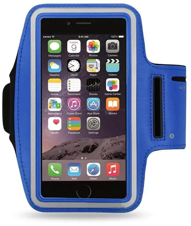 Main image of REIKO RUNNING ARMBAND WITH TOUCH SCREEN CASE 5.4X2.65X0.35 INCHES IN NAVY