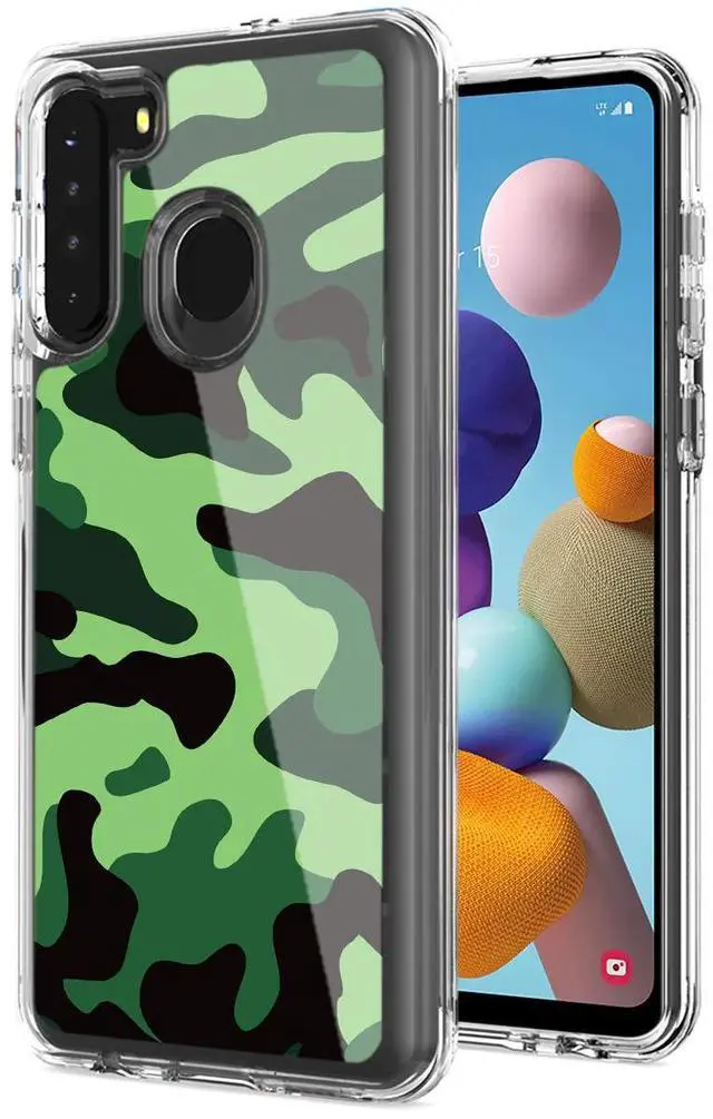 Main image of Camouflage Dual Layer Hybrid Hard Plastic and Soft TPU Rubber Case Cover for  SAMSUNG GALAXY S21/S30 In Mint Green