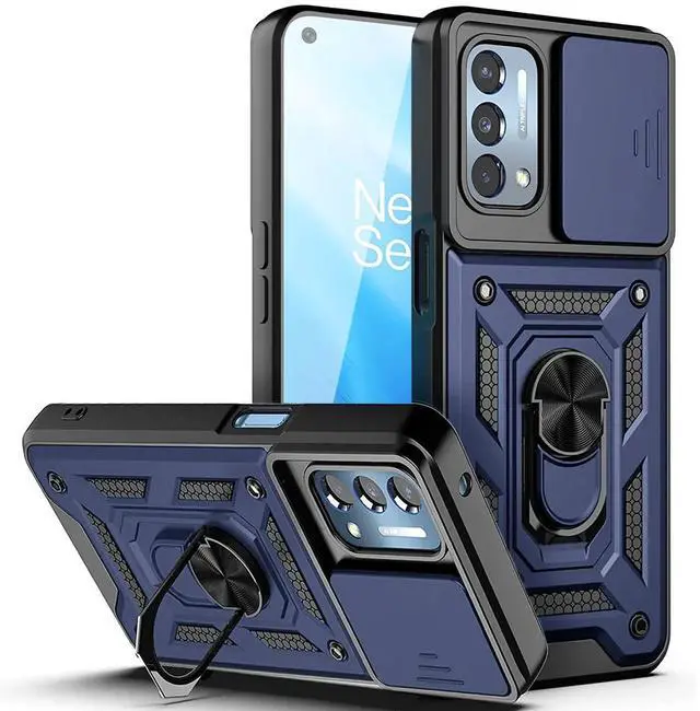 Main image of Kickstand Ring Holder & Slide Camera Cover Magnetic Car Mount for ONEPLUS NORD N200 5G In Blue