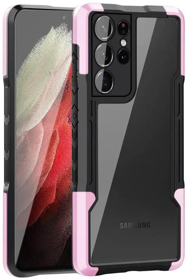 Main image of Shockproof Excellent Grip with Silky Feeling for Samsung Galaxy S21 Ultra In Pink