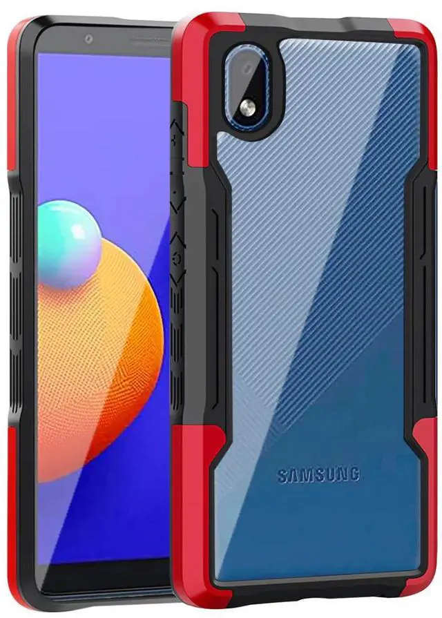 Main image of Shockproof Excellent Grip with Silky Feeling for Samsung Galaxy A01 Core In Red