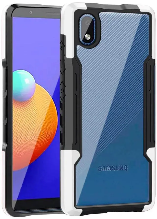 Main image of Shockproof Excellent Grip with Silky Feeling for Samsung Galaxy A01 Core In White