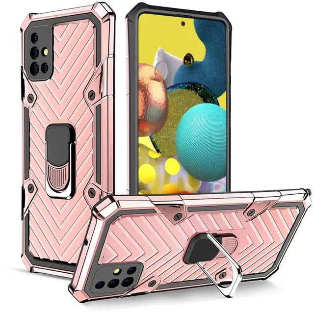 Main image of Reiko Kickstand Anti-Shock And Anti Falling Case for SAMSUNG GALAXY A51 5G In Rose Gold