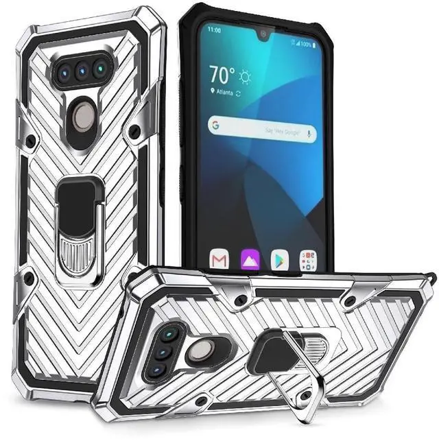 Main image of Reiko Kickstand Anti-Shock And Anti Falling Case for LG HARMONY 4 In Silver