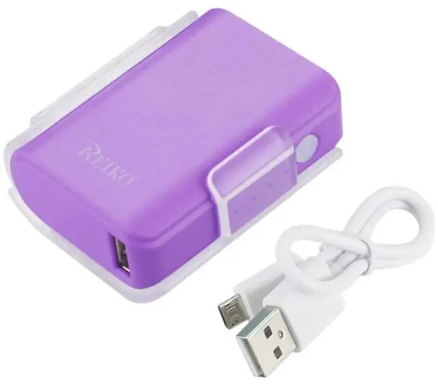 Main image of REIKO 4000MAH UNIVERSAL POWER BANK WITH CABLE IN PURPLE