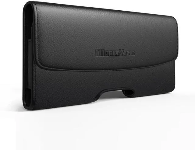 Main image of MV Horizontal Leather Pouch With Card Holder In Black (5.8X3.2X0.7 Inches)