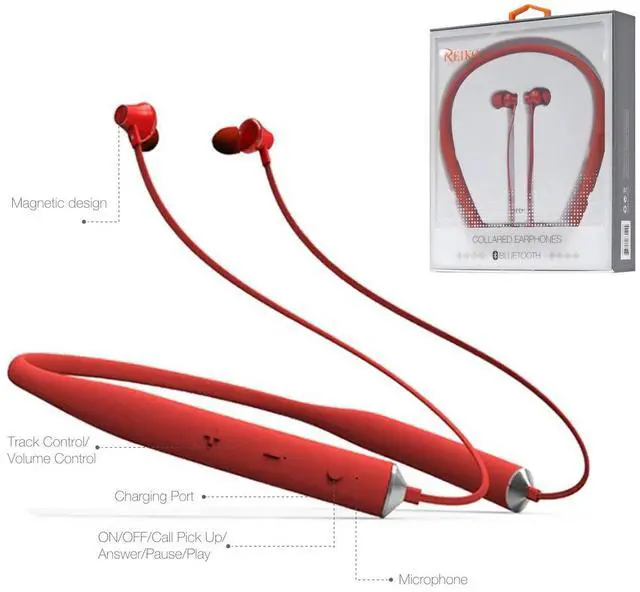 Main image of Reiko Universal Bluetooth Earphones Red