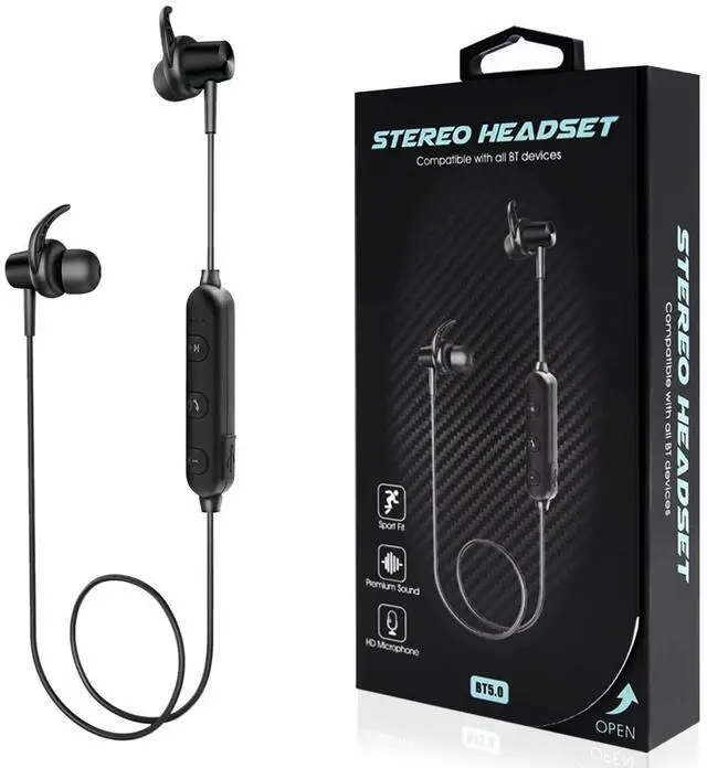 Main image of Magnetic Bluetooth Earphone Headset With Mic In Black