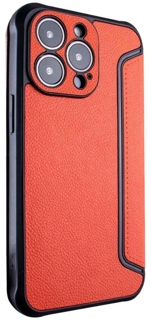 Main image of Magnetic wallet Leather phone case For Samsung Galaxy S22 In Orange