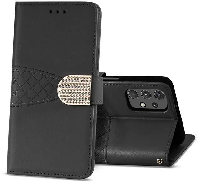 Main image of Reiko Samsung Galaxy A32 5G  3-In-1 Wallet Case In Black