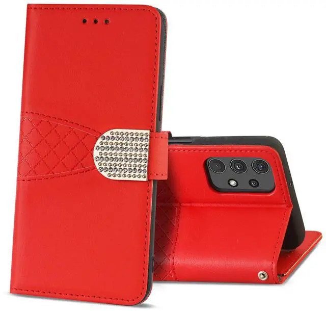 Main image of Reiko Samsung Galaxy A32 5G  3-In-1 Wallet Case In Red